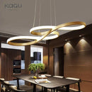 Axyaa LED Circle Ring Chandelier - Minimalist Aluminum Light, Dimmable for Living Room