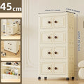 Axyaa Foldable White Plastic Storage Cabinet with Magnetic Closure for Home and Toys