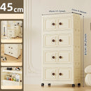 Axyaa Foldable White Plastic Storage Cabinet with Magnetic Closure for Home and Toys