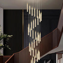 Axyaa Crystal Chandelier Stair Pendant Lamp Living Room Pendant Lights Interior Lighting