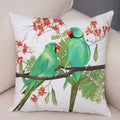 Axyaa Cartoon Parrot Pillowcase with Birds and Flowers 45x45cm