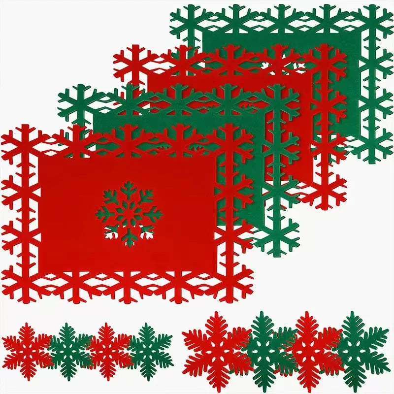 Christmas Snowflake Felt Coaster Set by Axyaa