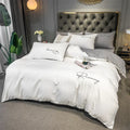 Axyaa Embroidered Bedding Set King Size Duvet Cover Set Skin Friendly Blanket Cover