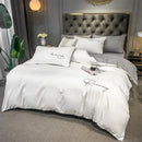 Axyaa Embroidered Bedding Set King Size Duvet Cover Set Skin Friendly Blanket Cover