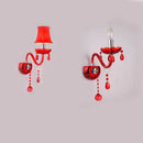 Axya Red Crystal Wall Lamp Luxury Modern Bedroom Sconce Living Room Decor