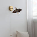 Axyaa Nordic LED Wall Lamp Walnut Wood Stair Light - Modern Indoor Pull Chain Switch