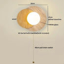 Axyaa LED Wall Light White Glass Wood Yellow Travertine Japan Style