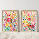 Axyaa Watercolor Floral Canvas Prints - Modern Living Room Wall Art Posters