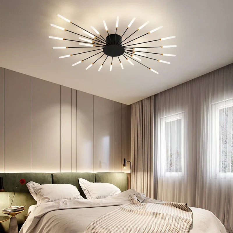 Nordic Gold Chandelier LED Ceiling Lights by Axyaa: Elegant Home Lighting for Various Spaces