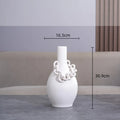 Axyaa Geometric Chain Ceramic Vase: Stylish Handcrafted Room Decor & Flower Holder