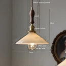 Axyaa Glass LED Pendant Lights with Copper Socket & Wood Detailing
