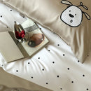 Axyaa Polka Dot Love Embroidered Lyocell Bedding Set 
Luxury Plant Fibre Duvet Cover Set