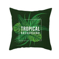 Flamingo Flower Rainforest Cushion Cover with Tropical Plant Animal Pattern by Axyaa