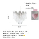 Axyaa Crystal Chandelier Pink Glass Pendant Light Luxury Lighting