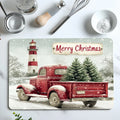 Axyaa Christmas Tree Coffee Dish Mat: Absorbent, Anti-slip, Quick Dry Drain Pad