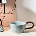 Axyaa Hand-painted Flower Ceramic Coffee Cup - Cute Style Porcelain Mug