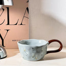 Axyaa Hand-painted Flower Ceramic Coffee Cup - Cute Style Porcelain Mug