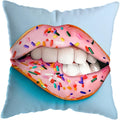 Pink Gold Lips Cushion Cover by Axyaa: Modern Nordic Diamond Painting Home Decor