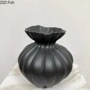 Axyaa Lotus Ceramic Vase: Elegant Desk Decor with Artificial Flowers for Room Aesthetic
