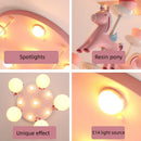 Axyaa Children's LED Carousel Pendant Chandelier for Princess Room & Living Room