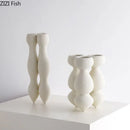 Axyaa Ceramic Vase Trio for Desk Decor Flowers Arrangement & Room Aesthetics