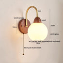 Axyaa Modern Wood Glass LED Wall Light for Living Room Bedroom Balcony