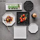 Axyaa Stone Patterned Ceramic Sushi Plate for Molecular Cuisine and Snacks
