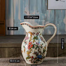Axyaa American Retro Floral Ceramic Vases for Living Room Decor and Handicrafts