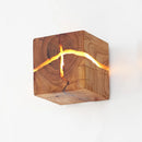 Axya Square Wood Crack LED Wall Sconce, Nordic Night Light for Modern Home Decor