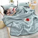 Axyaa Thin Stripe Lightweight Comforter - Full Queen, Breathable Quilt Blanket