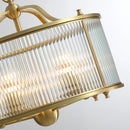 Axyaa Gold Metal Glass Tube Chandelier: Modern Large Round Dining Table Lighting