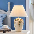 Axyaa Elegant Handmade Flower Carving Ceramics Table Lamp