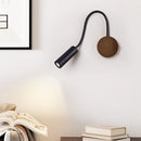 Axyaa Wabi Sabi Black Travertine Stone LED Wall Lamp Hose Adjustable Arandela