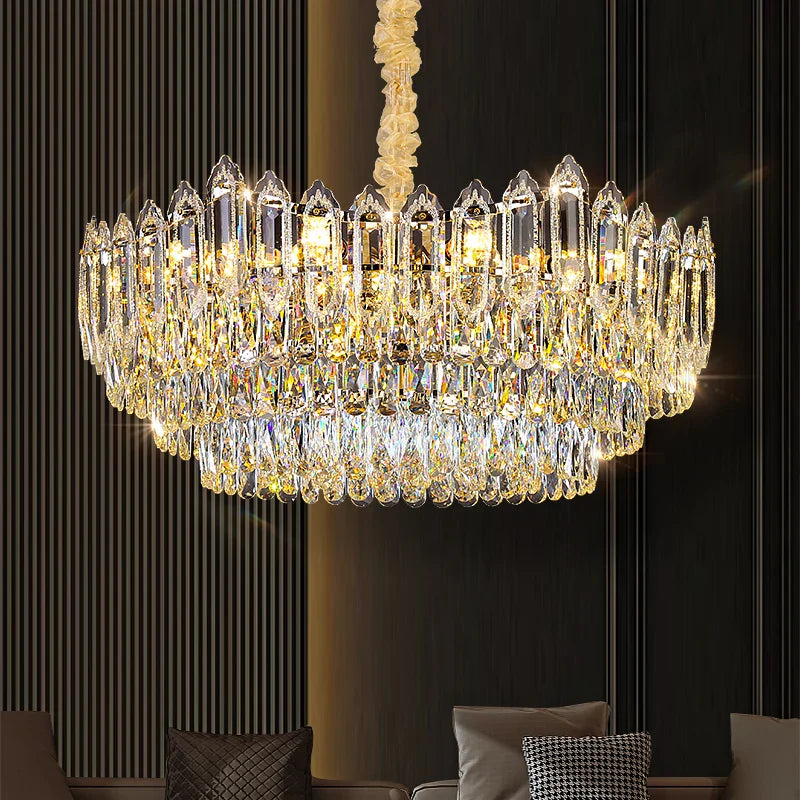 Axyaa Elegant Crystal Chandelier for Living Room, Bedroom, and Dining Room