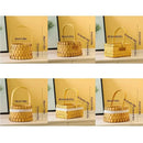 Axyaa Woven Rattan Flower Basket with Waterproof Lining and Handle