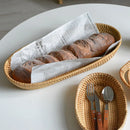 Axyaa Rattan Woven Fruit Bread Snack Basket for Tabletop Storage