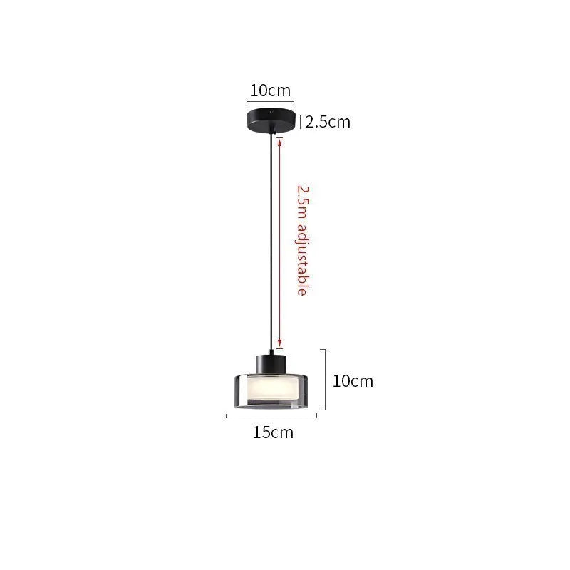 Axyaa Smoke Grey Glass Pendant Lamps for Kitchen Dining Table Light - Hanging Light for Living Room and Bedroom