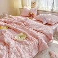 Axyaa Seersucker Quilted Summer Comforter | Machine Washable Refreshing Blanket