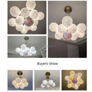Axyaa Moon LED Bubble Chandelier: Modern 3D Printed Lighting for Living Room & Restaurant