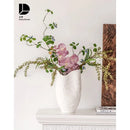 Axyaa 36cm White French Relief Vase - Elegant Home Decor for Living Room & Foyer