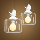 Axyaa Modern White Bird Glass LED Chandelier for Stylish Restaurants