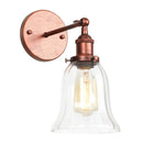 Axyaa Loft Rustic Clear Glass LED Wall Light - Industrial Style Iron Wall Lamp