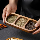 Axyaa Divided Wooden Serving Tray for Snacks, Appetizers, and Sauces.