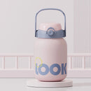 Axyaa 1100ML Kids Straw Thermos Bottle Stainless Steel Travel Insulation Cup