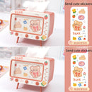 Axyaa Square Tissue Box & Phone Holder – Pink Desktop Decor Organizer