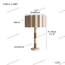 Axyaa Solid Wood Ceramic Table Lamp | Elegant Bedside Nightstand Light