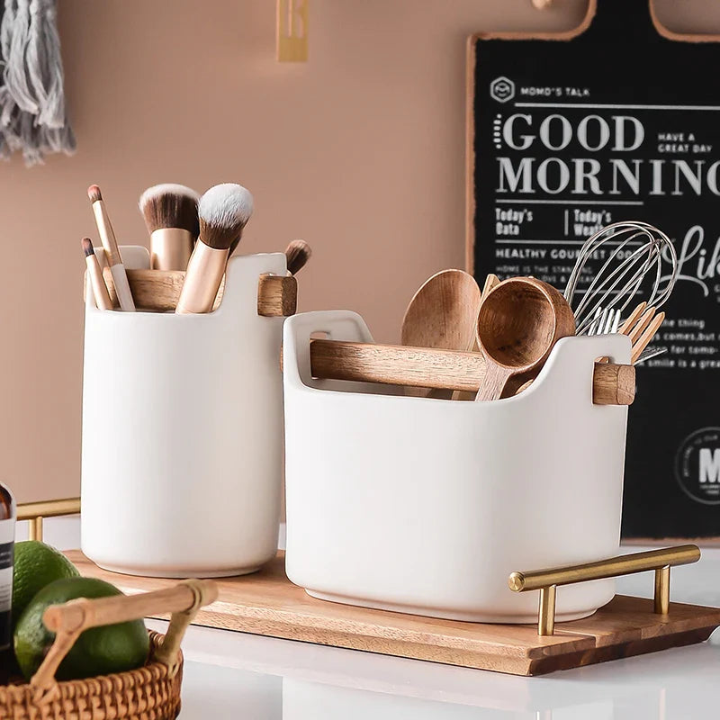 Axya Ceramic Drain Chopstick Holder: Stylish Kitchen Storage & Table Decoration