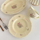 Axya Lace Ceramic Plate, Coffee Mug, Retro Tray, Utensil Storage Tool