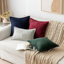 Axyaa Corduroy Throw Pillow Cover 18x18 Soft Decorative Cushion for Sofa