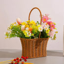 Axyaa Handwoven Rattan Basket with Handle: Hanging Organizer for Home, Toilet, and Sundries